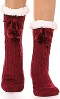 Chaussettes en polaire pelucheuses personnalisées pour femmes, confortables et épaisses, douces et chaudes pour l'hiver avec poignées, chaussons confortables et épais