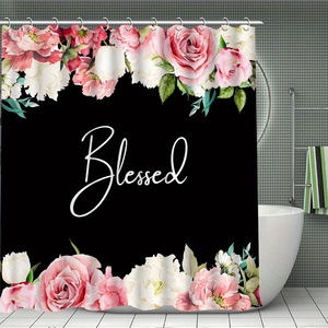 Decorazione moderna per la casa 4 pezzi con testo artistico tenda rosa belle <span class=keywords><strong>tende</strong></span> <span class=keywords><strong>da</strong></span> doccia <span class=keywords><strong>regalo</strong></span> - Product Image 3