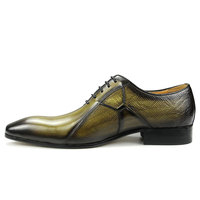 Chaussures Oxford décontractées personnalisables pour hommes, style britannique, à lacets, en cuir, bout pointu, semelle extérieure en caoutchouc, tendance mode pour mariages