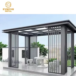 Pavilion semua musim kanopi Pergola Aluminium Taman Pavilion teras Aluminium Gazebo Luaran Pergola