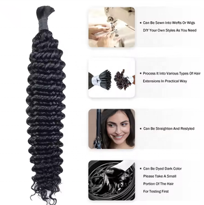 <span class=keywords><strong>ผม</strong></span>ถักเปียแบบ<span class=keywords><strong>เปีย</strong></span>กและหยักศก ลอนลึก แบบไม่มีเวฟ 100% <span class=keywords><strong>ผม</strong></span>แท้บราซิลแบบไม่ผ่านกระบวนการ ต่อผมแบบเรมี่ - Product Image 4