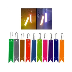 Chaîne de perles fluorescente réfléchissante haute visibilité, porte-clés, sangle de suspension, pendentif pour la sécurité nocturne, décoration de sac à dos et cartable - Product Image 1