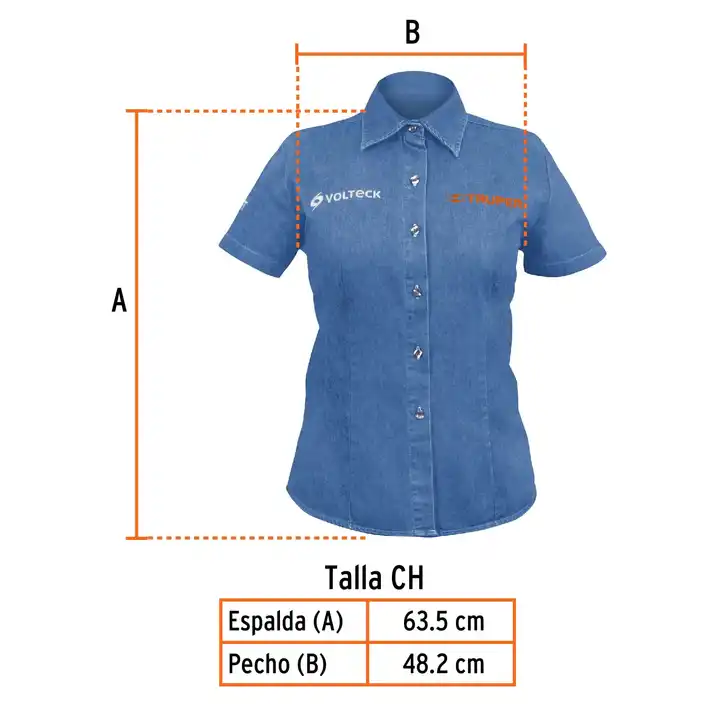 Master with 24 units Women's short-sleeved denim shirt, CH, truper