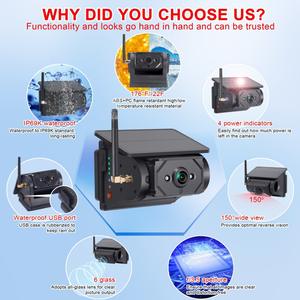 Caméra de voiture sans fil solaire AHD étanche Wi-Fi Installation magnétique Application smartphone pour camion <span class=keywords><strong>Caravane</strong></span> Surveillance Aide à l'inversion - Product Image 5