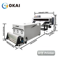 OKAI A1 mesin cetak kaus Dtf 24 inci Printer Dtf 60cm dengan kepala Xp600 ganda