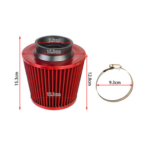 Filtre à air champignon 76 mm, kit complet avec tuyau d'admission, pièces de modification universelles pour admission d'air froid - Product Image 2