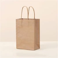 Sac en papier kraft de luxe avec poignée, imprimé avec un logo personnalisé, pour emballages cadeaux, sacs de shopping
