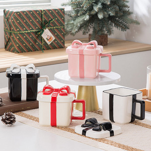 Taza de Regalo Creativa Personalizada con Forma de Caja, 420 ml, 14 oz, Taza para Beber para Chicas, Tazas Sorpresa Rosas, Tazas Navideñas, Taza para Agua con Tapa - Product Image 2