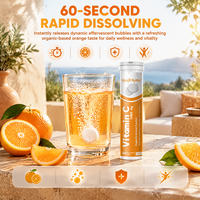 Comprimés effervescents de vitamine C naturelle et saine 1000 mg, 20 comprimés, saveur orange, soutien immunitaire, antioxydant, sans sucre, sans gluten