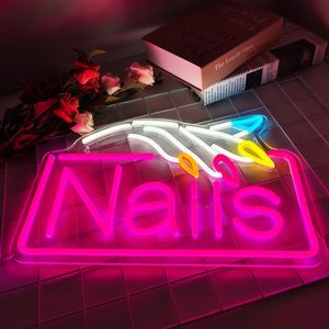 Nail salon neon LED wall decoration light USB powered nail salon shop window <b>sign</b> ambient light indicator light luminous <b>sign</b> - Product Image 6