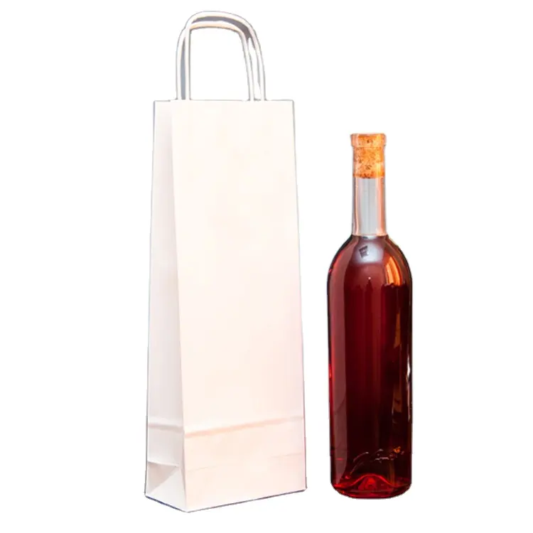 Large Size Luxury Wine Packaging Paper Bag With Your Own Logo Recycled Brown Kraft Paper Bag custom paper bag