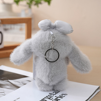 Peluche Lapin Kawaii avec Nœud, Douce et Moelleuse, Plusieurs Couleurs, Porte-clés en Peluche pour Machine à Pinces, Décoration de Sac