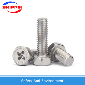 Gb29.2 304 A2 thép không gỉ chéo lõm vít lục giác bên ngoài M3 M4 M5 M6 M8 M10 Phillips rãnh ra Bu lông đầu lục giác - Product Image 5