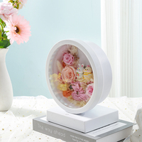 Mignonne et belle forme ronde lampe de table fleur préservée lampe à LED cadeaux de noël