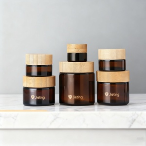 Envase Personalizado de Vidrio Ámbar para Crema Facial y Cosméticos de 5ml, 15ml, 30ml, 50ml y 100ml con Tapa de Madera de Bambú - Product Image 6