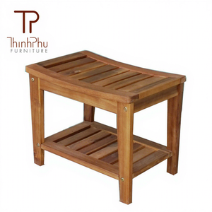 Silla EAGLE de Estilo Contemporáneo, Taburete de Baño de Madera de Acacia con Acabado de Aceite de Teca Amarillo para Uso en Exteriores, Hecho en Vietnam - Product Image 1