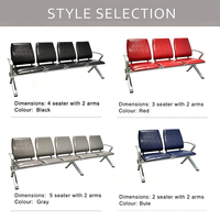 Chaise d'attente 3 places pour aéroport avec accoudoirs, chaise publique pour salle d'attente d'aéroport et d'hôpital