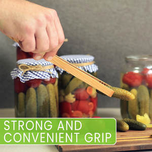 FLYWOD Mini pinces à pain antidérapantes en <span class=keywords><strong>bambou</strong></span> pinces à pain pinces à nourriture pour servir des pinces de cuisine en <span class=keywords><strong>bambou</strong></span> - Product Image 5