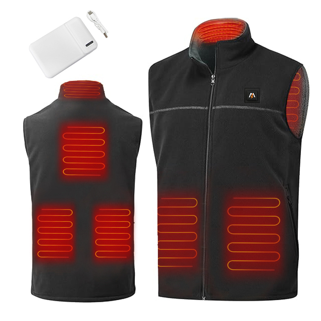 Mydays Outdoor Unisex Soft Polar Fleece USB Including Powerbank Temperature Adjustable Man Woman Heated Jacket Vest