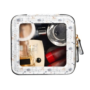 Wholesale Customs logo clear Cosmetic Bag Waterproof Leather Travel Bag Make up Zipper Bag - Product Image 2