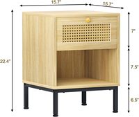 Table de chevet bohème moderne du milieu du siècle avec tiroir de rangement, meuble multifonction écologique pour salle à manger et appartement, finition bois
