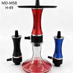 Kit de Chicha Moderne en Verre avec Base en Aluminium Rouge, Noir, Bleu et Accessoires pour Fumeurs - Product Image 2