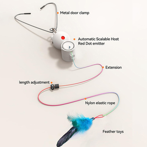 2 Trong 1 Tương Tác Mèo Đồ Chơi <span class=keywords><strong>LED</strong></span> Ánh Sáng Treo Wand Mèo Lông Đồ Chơi Lông & Chuột Cho Chán Mèo Tập Thể Dục Mèo Tease Stick Đồ Chơi - Product Image 5