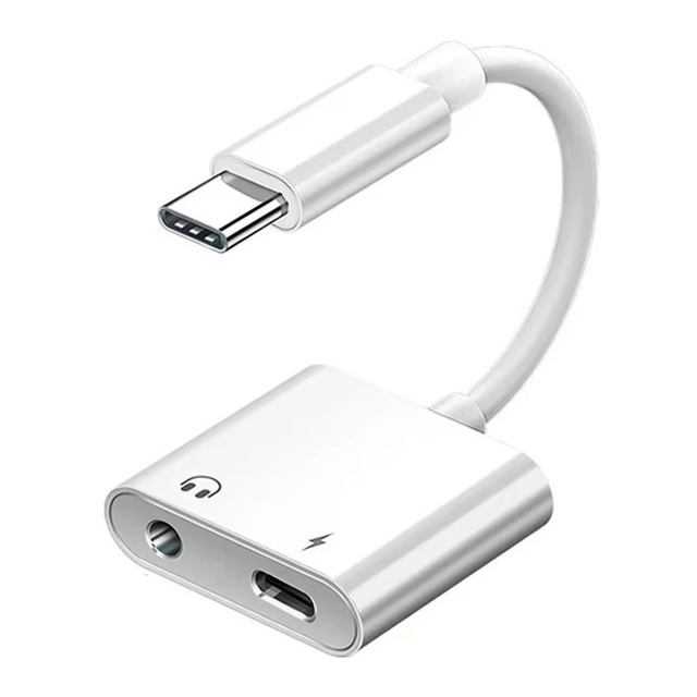 High Quality Type C Adapter 2 in 1 Usb c to 3.5mm Jack Headphones Audio Splitter Charger Usb C Adapter