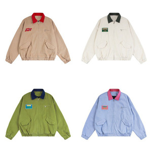 Logo personnalisé 2025 Haut Revers <span class=keywords><strong>Sens</strong></span> Lâche Cargo Coupe-Vent Veste en Coton pour Hommes Femmes Lâche Veste de <span class=keywords><strong>Motard</strong></span> Hiver Grande Taille Veste - Product Image 1