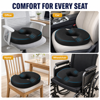 Coussin de siège en mousse à mémoire de forme noir pour soulagement des hémorroïdes et soutien du coccyx, pour chaise de bureau et voiture, lot en gros pour fournisseurs