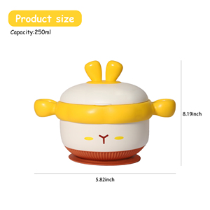 Bol thermos pour bébé en forme de lapin mignon, bol d'alimentation pour bébé antidérapant et détachable, adapté aux <span class=keywords><strong>repas</strong></span> chauds et à une utilisation en extérieur - Product Image 3
