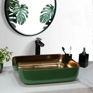 MEIYANI豪华方形造型金色浴室水槽彩色洗手盆北欧水槽金盆