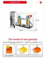 Bricolage blocs de construction Tower Bridge de Londres jouet en plastique blocs personnalisés jouets briques éducatifs 6 ans 3D pour enfants cadeau jouets