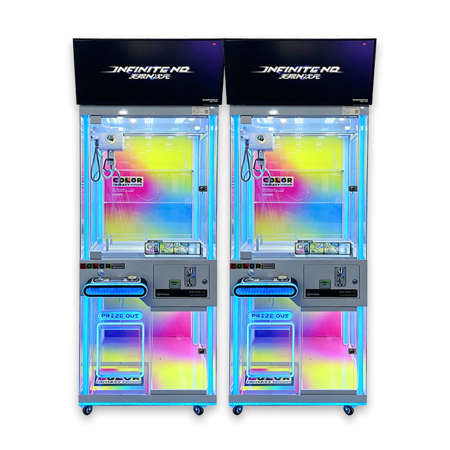 Factory Metal Claw Crane Machine LED Ambient Display & Atmosphere System Premium Transparent Design Doll Machine