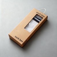 Boîte à chaussettes avec fenêtre, impression numérique, personnalisable, pliable, boîte biodégradable pour chaussettes, sous-vêtements, accessoires