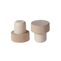 Bouchon de liège en T à l'épreuve des regards avec dessus en bois Logo personnalisé Bouchon de bouteille de vodka Bouchon de vin en bois