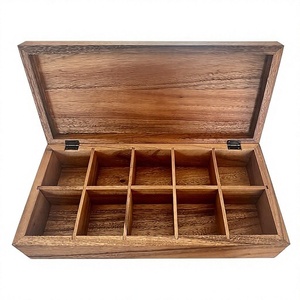Wholesale Handmade Durable Wooden <b>Tea</b> Storage <b>Box</b> with Lid | Rustic <b>Tea</b> Bag Organizer Compartments & Elegant <b>Tea</b> Chest Storage - Product Image 6