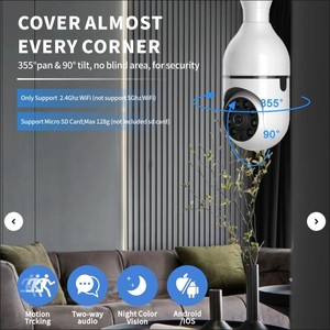 V380pro摄像机云台夜视机器人E27安全无线监控摄像机8177全彩高清Wifi室内H.265 - Product Image 3