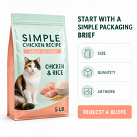 Sachet refermable personnalisé imprimé avec finition UV sélective, qualité alimentaire, pour aliments pour chats, avec bec verseur et fermeture éclair