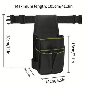 Heavy-Duty Tool Bag with Adjustable Belt for Electrician Work, 6-Pouches and 9 Screwdriver Loops Construction Tool Pouch - Product Image 4
