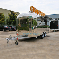Nouvelle conception de kiosque à café mobile, camion de restauration rapide, foodtruck, remorque alimentaire mobile en acier inoxydable, équipement de cuisine complet