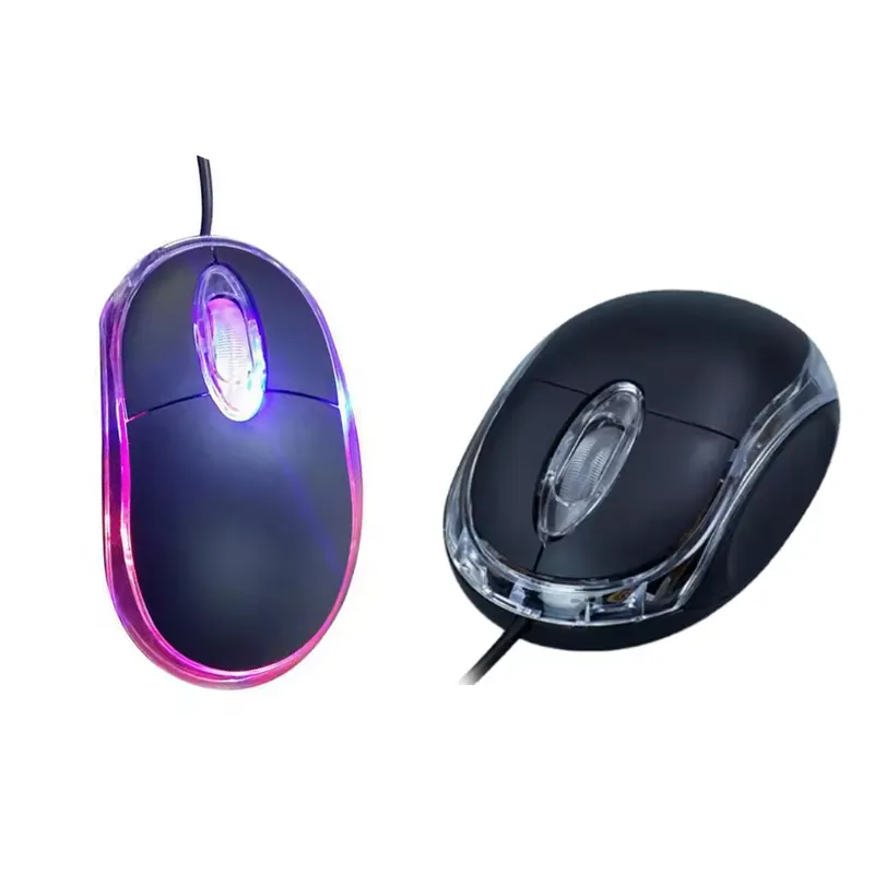 High-quality Office Mini Scroll Wheel Wired Mouse Gamer Cable Silent USB 3D Optical Mice for PC small Luminous mini Mouse