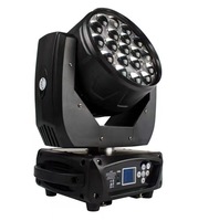 Lampu Sorot kepala LED RGBW, cahaya panggung kepala bergerak zoom Harga Murah 19x15W