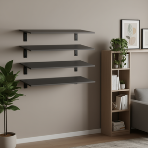 Tableros de Madera Sintética Gris para Estantería, Juego de 4 Piezas, 39.4x19.7x0.6, Almacenamiento Minimalista para Montar en la Pared, para Librerías - Product Image 2