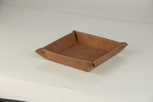 Grande boîte de rangement pliable de clés, en cuir pu, avec bouton métallique, pour hommes - Product Image 4