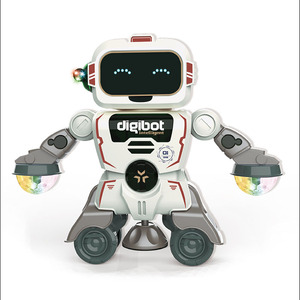 Vui vẻ xoay điện <span class=keywords><strong>Robot</strong></span> đồ chơi cho trẻ em Pin hoạt động đồ chơi bằng nhựa với ánh sáng và âm nhạc món quà sinh nhật - Product Image 4