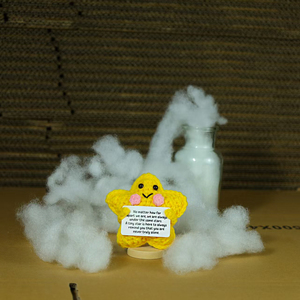 Tốt nhất bán phim hoạt hình sao ôm thẻ năng lượng tích cực tay móc hoàn thành sản phẩm truyền cảm hứng và giảm căng thẳng Búp bê trang trí nội thất - Product Image 6