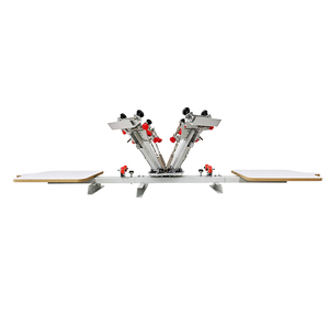 Screen Printing Equipment 4 Color 2 Station Silk Screen Printing Press Machine