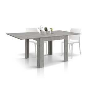 Mesa de Comedor Extensible Isabel de 90 a 180 cm, Acabado en Melamina Gris Cemento, para Uso Interior - Product Image 2