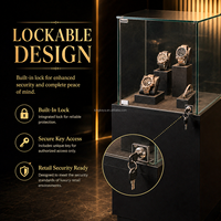 Vitrine de présentation pour boutique de montres, autoportante, verrouillable, avec socle en verre, pour la vente au détail de luxe